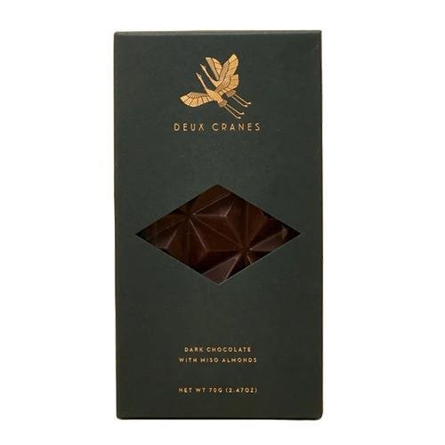 Deux Cranes - Dark Chocolate w/ Miso Almonds (84G) - The Epicurean Trader