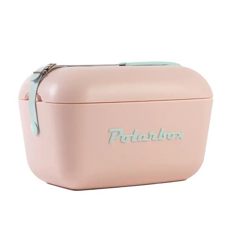 Polarbox - 'Nude' Cooler w/ Cyan Leather Strap (21QT)