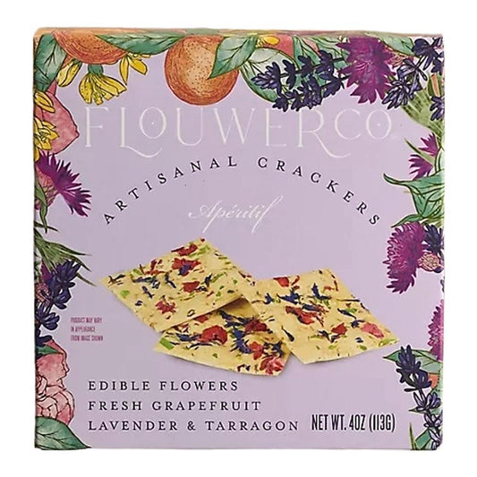 Flouwer Co. - 'Aperitif' Artisanal Edible Flower Crackers (4OZ)