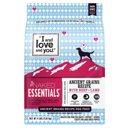 I And Love And You - 'Naked Essentials: Ancient Grains Recipe' Dog Food w/ Beef & Lamb (4LBS)