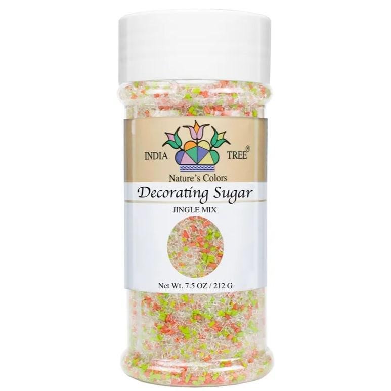 India Tree - 'Jingle Mix' Decorating Sugar (7.5OZ) - The Epicurean Trader