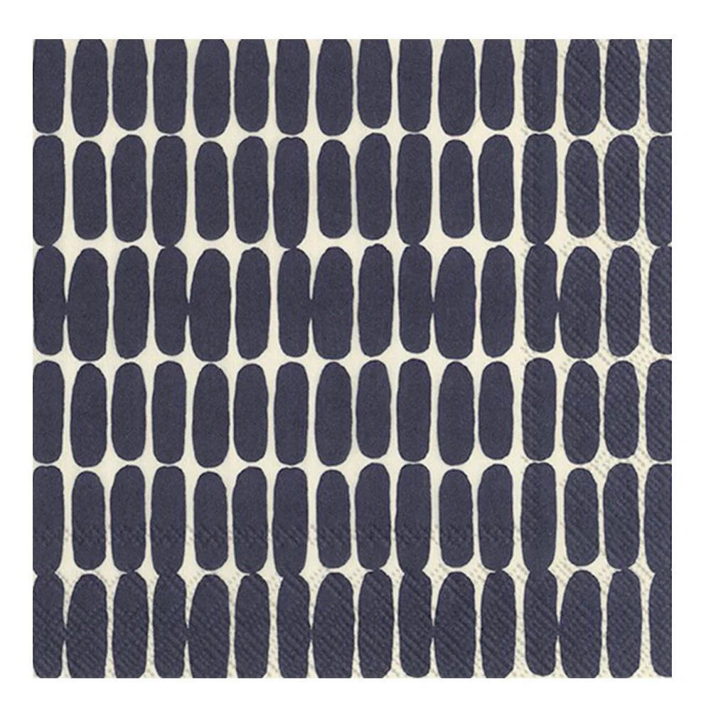 Marimekko - 'ALKU Linen Black' Paper 3 - Ply Napkins (20CT)