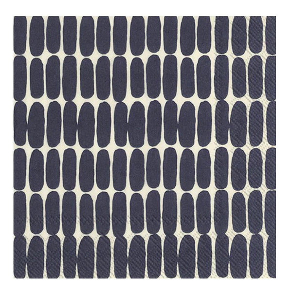 Marimekko - 'ALKU Linen Black' Paper 3-Ply Napkins (20CT).