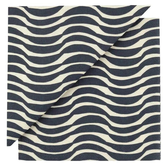 Marimekko - 'PALKO Cream Blue' Paper 3 - Ply Napkins (20CT)