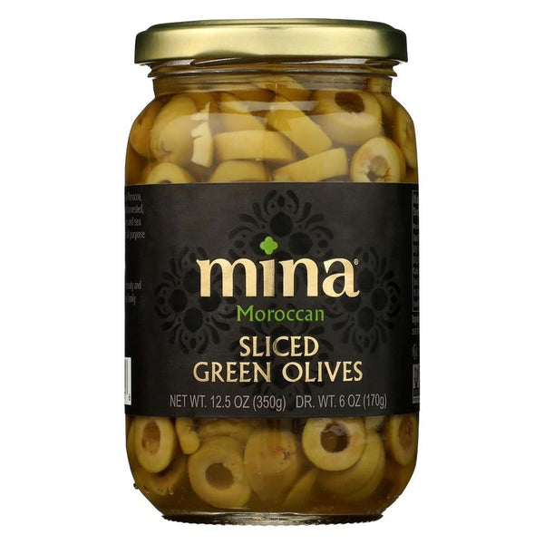 Mina Moroccan Green Sliced Olives 12.5OZ Delicious Snack – The