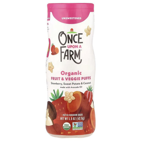Once Upon A Farm - 'Strawberry, Sweet Potato & Coconut' Organic Fruit & Veggie Puffs (1.5OZ)