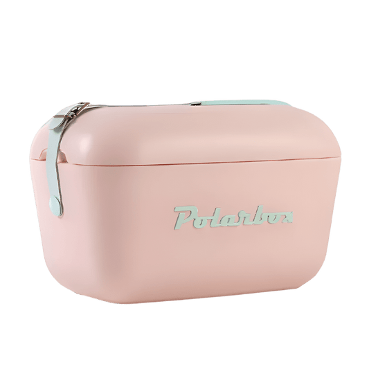Polarbox - 'Nude' Cooler w/ Cyan Leather Strap (21QT)
