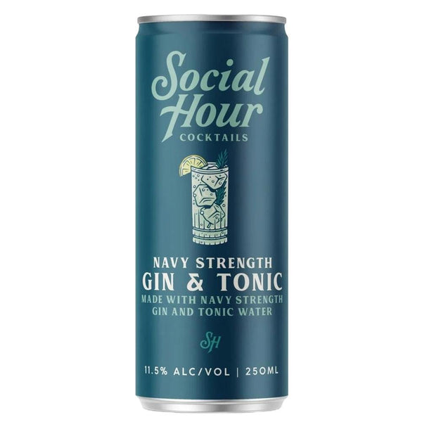 Social Hour Cocktails - 'Navy Strength Gin & Tonic' Cocktail (250ML).