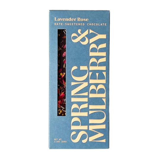 Spring & Mulberry - 'Lavender Rose' Date Sweetened Dark Chocolate (2.01OZ)