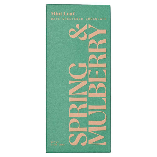Spring & Mulberry - 'Mint Leaf' Date Sweetened Dark Chocolate (2.01OZ)