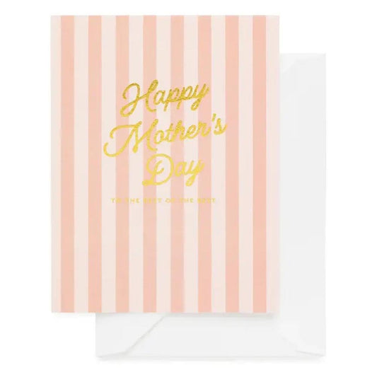 Sugar Paper - 'Pink Striped Mother's Day' Folded Card (1CT)