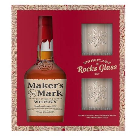 The Maker's Mark Distillery - 'Maker's Mark Gift Set' Kentucky Straight Bourbon w/ Two Rocks Glasses (750ML)