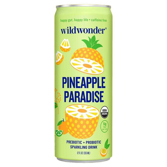 wildwonder - 'Pineapple Paradise' Organic Prebiotic + Probiotic Sparkling Drink (12OZ)