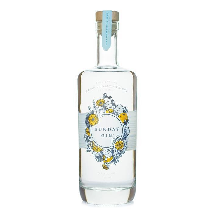You & Yours Sunday Gin bottle, a small-batch craft spirit with bright botanicals.