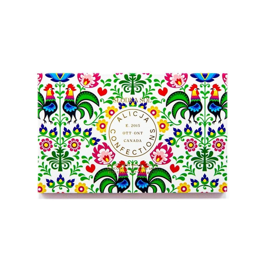 Alicja Confections - 'Slodka Sol' Salted Toffee Milk Chocolate Bar (3OZ) - The Epicurean Trader