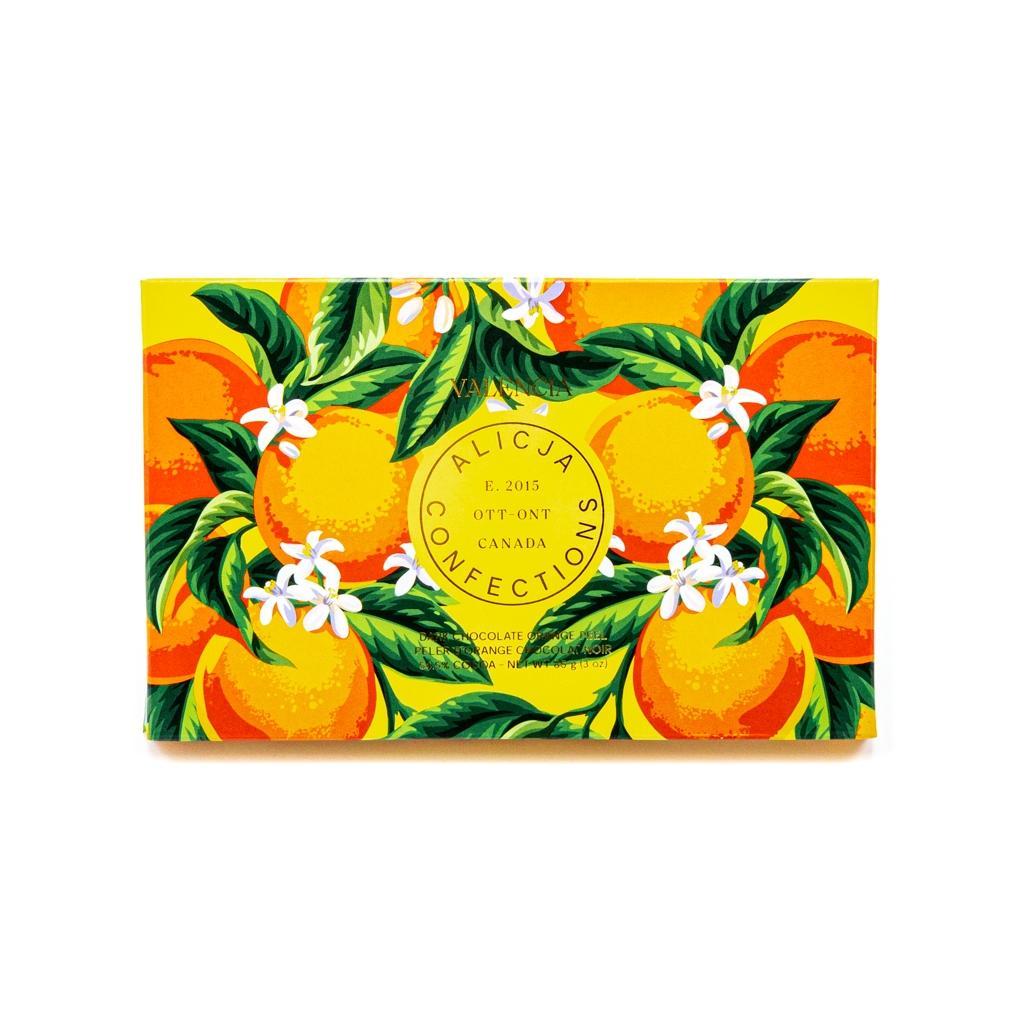 Alicja Confections - 'Valencia' Dark Chocolate w/ Orange Peel (3OZ) - The Epicurean Trader
