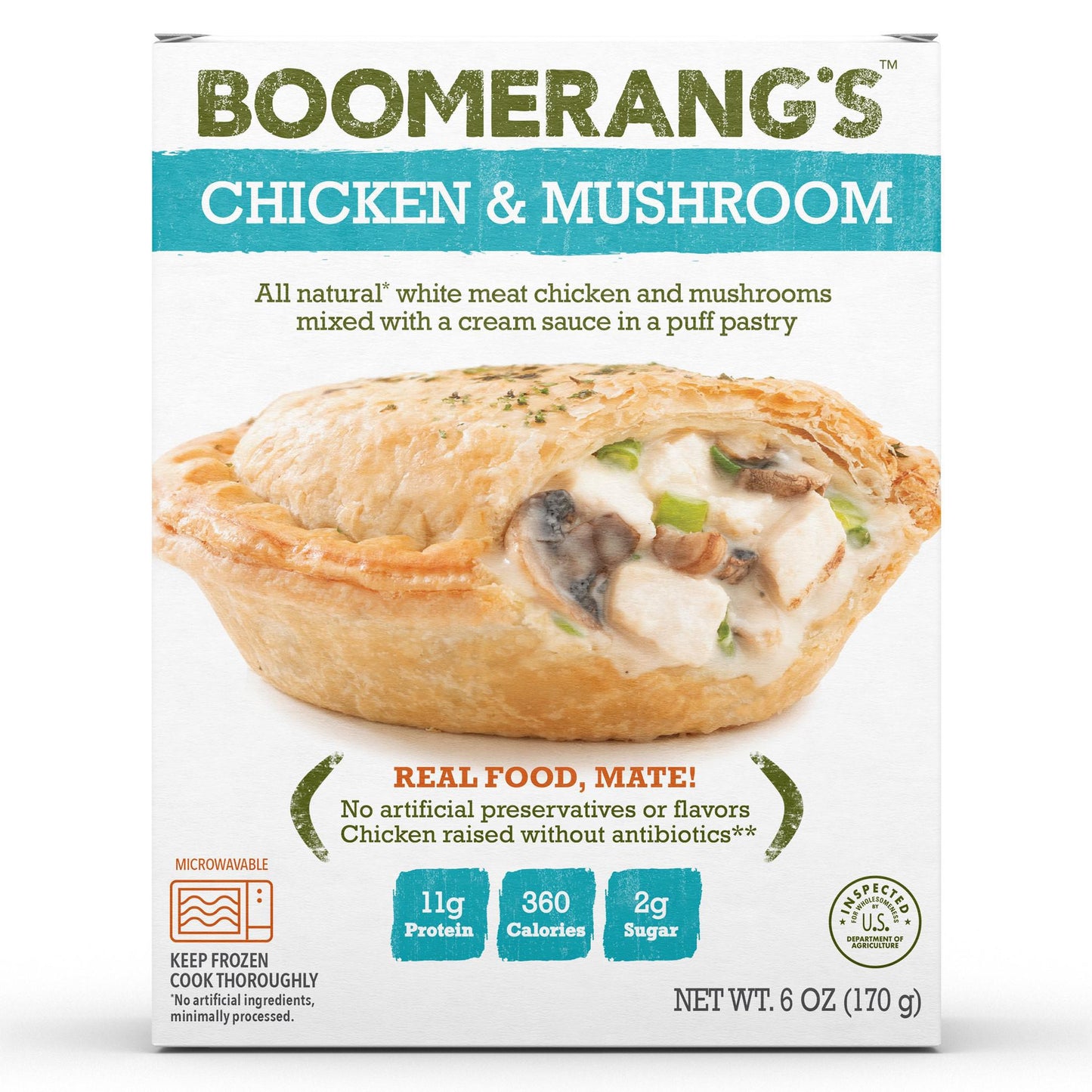 Boomerang's - Chicken & Mushroom Pie (6OZ) - The Epicurean Trader