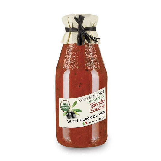 Borgo De Medici - Organic Tomato Sauce w/ Black Olives (530G) - The Epicurean Trader