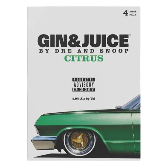 By Dre And Snoop - 'Citrus' Gin & Juice (4PK) - The Epicurean Trader