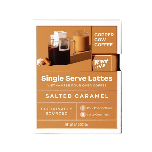 Copper Cow Coffee - 'Salted Caramel' Single-Serve Lattes (5PK) - The Epicurean Trader