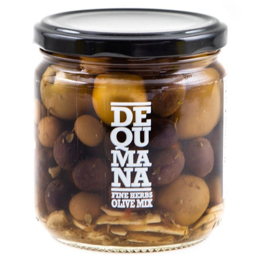 Dequmana Olives - Olive Mix with Fine Herbs (12OZ) - The Epicurean Trader