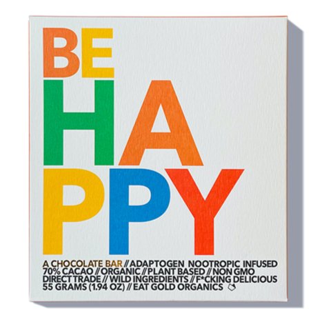 Eat Gold Organics - 'Be Happy' Adaptogen Nootropic Infused Chocolate Bar (55G | 70%) - The Epicurean Trader