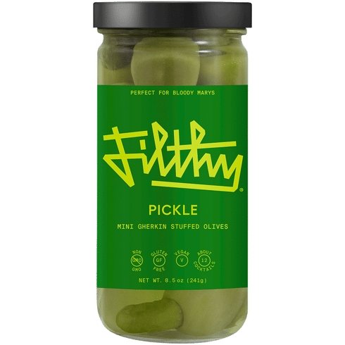 Filthy Foods - 'Pickle' Mini Gherkin Stuffed Olives (8.5OZ) - The Epicurean Trader