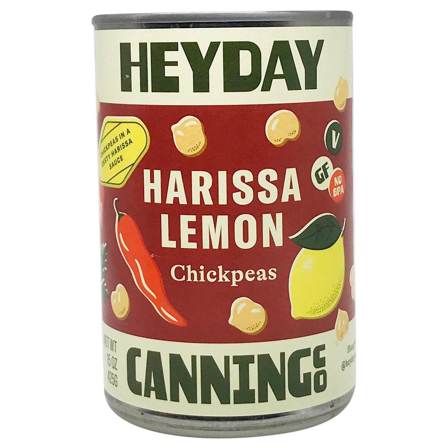 Heyday Canning Co. - 'Harissa Lemon' Chickpeas (15OZ) - The Epicurean Trader