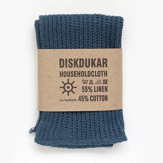 Iris Hantverk - 'Diskdukar' Orion Blue Household Cloth - The Epicurean Trader