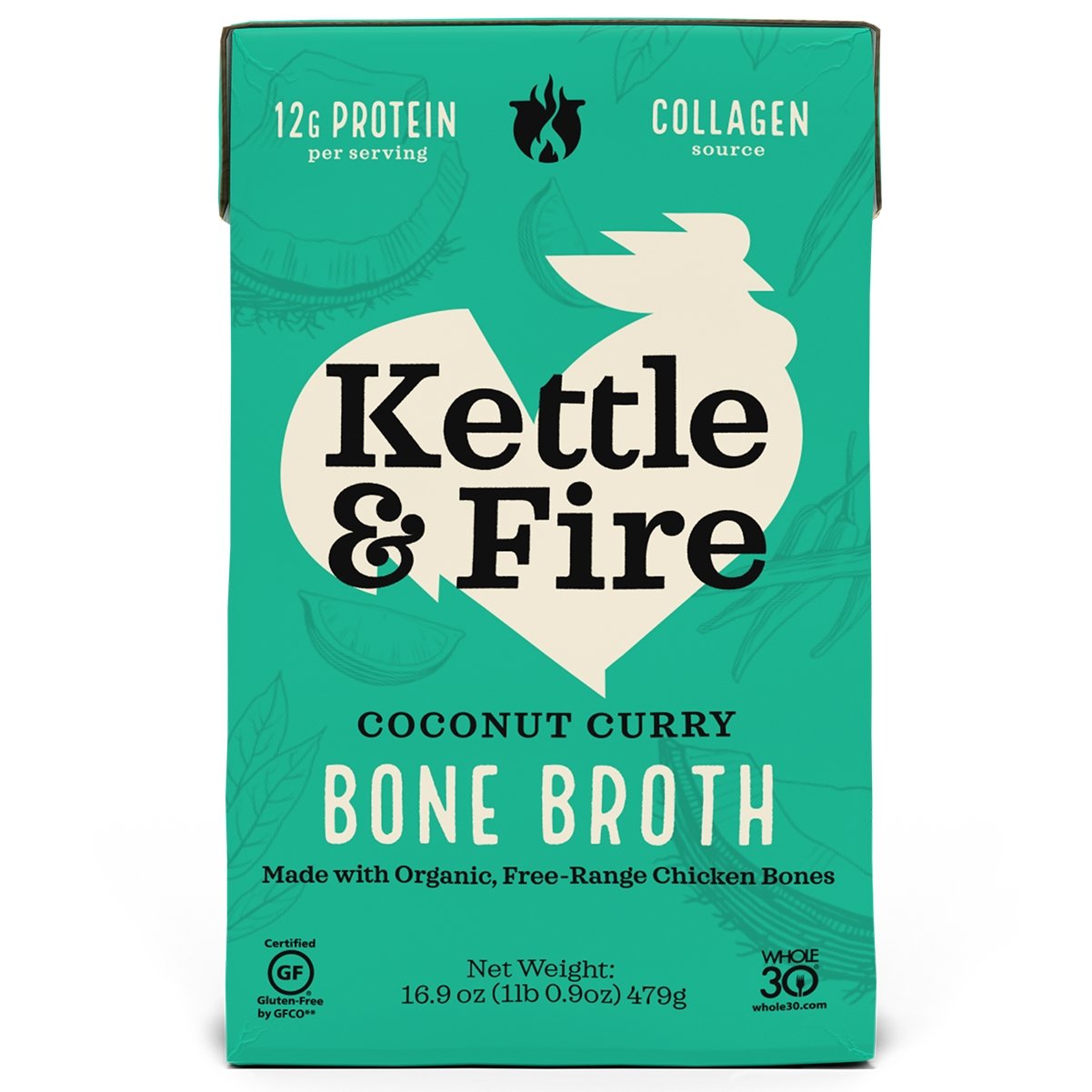Kettle & Fire - 'Coconut Curry' Bone Broth (16.9OZ) - The Epicurean Trader