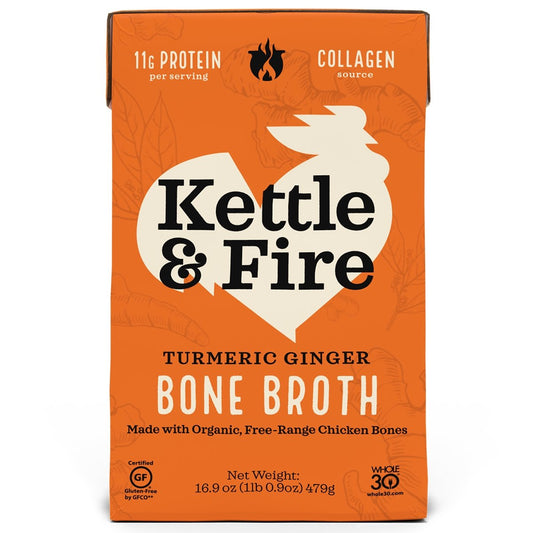 Kettle & Fire - 'Turmeric Ginger' Bone Broth (16.9OZ) - The Epicurean Trader
