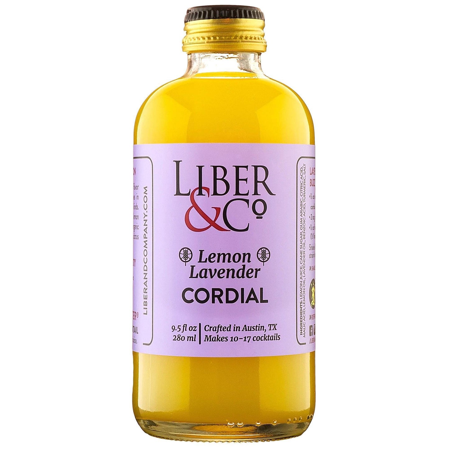 Liber & Co - 'Lemon Lavender' Cordial (9.5OZ) - The Epicurean Trader
