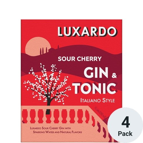 Luxardo - 'Italiano Style' Sour Cherry Gin & Tonic (4x250ML) - The Epicurean Trader