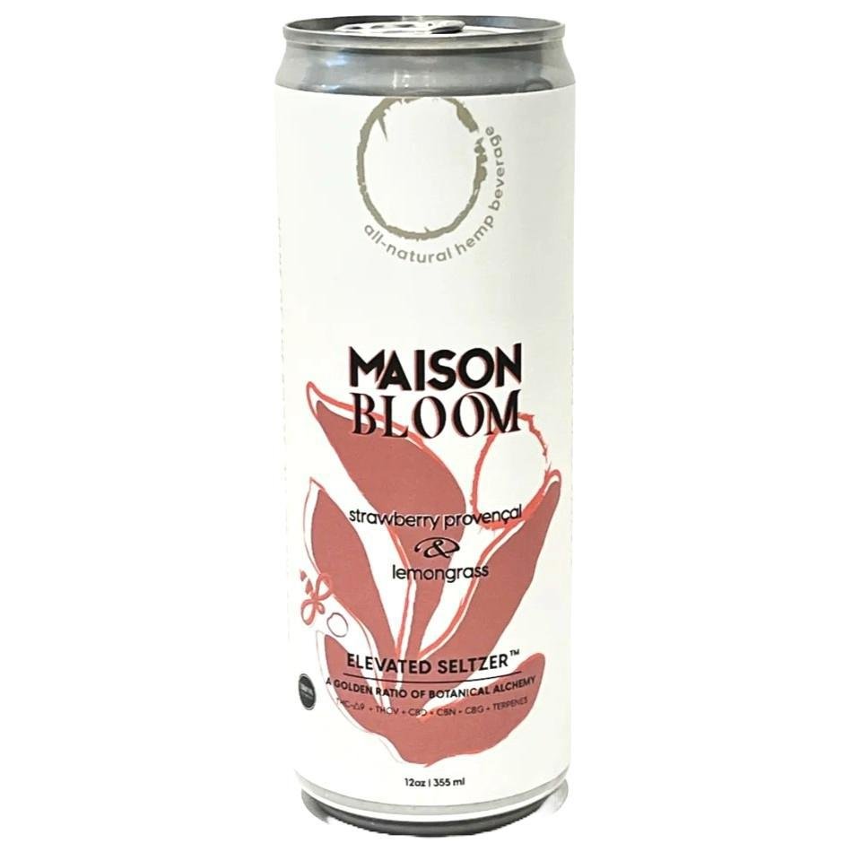 Maison Bloom - 'Strawberry Provencal & Lemongrasss' Non-Alcoholic CBD Seltzer (12OZ) - The Epicurean Trader