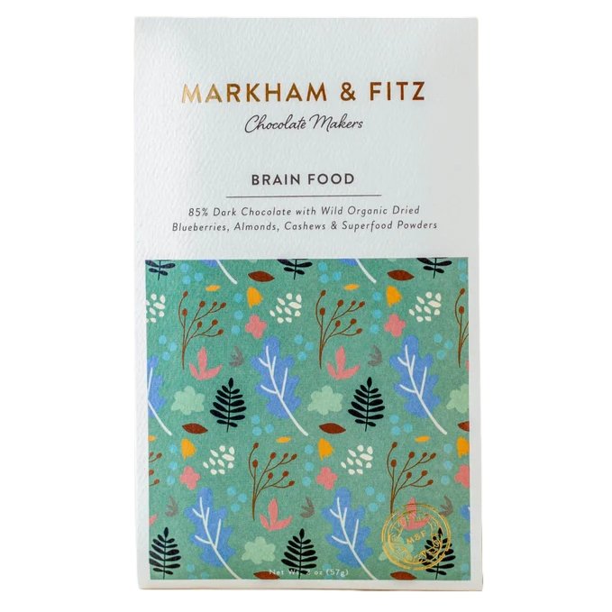 Markham & Fitz - 'Brain Food' Chocolate Bar w/ Superfoods (2OZ | 85%) - The Epicurean Trader