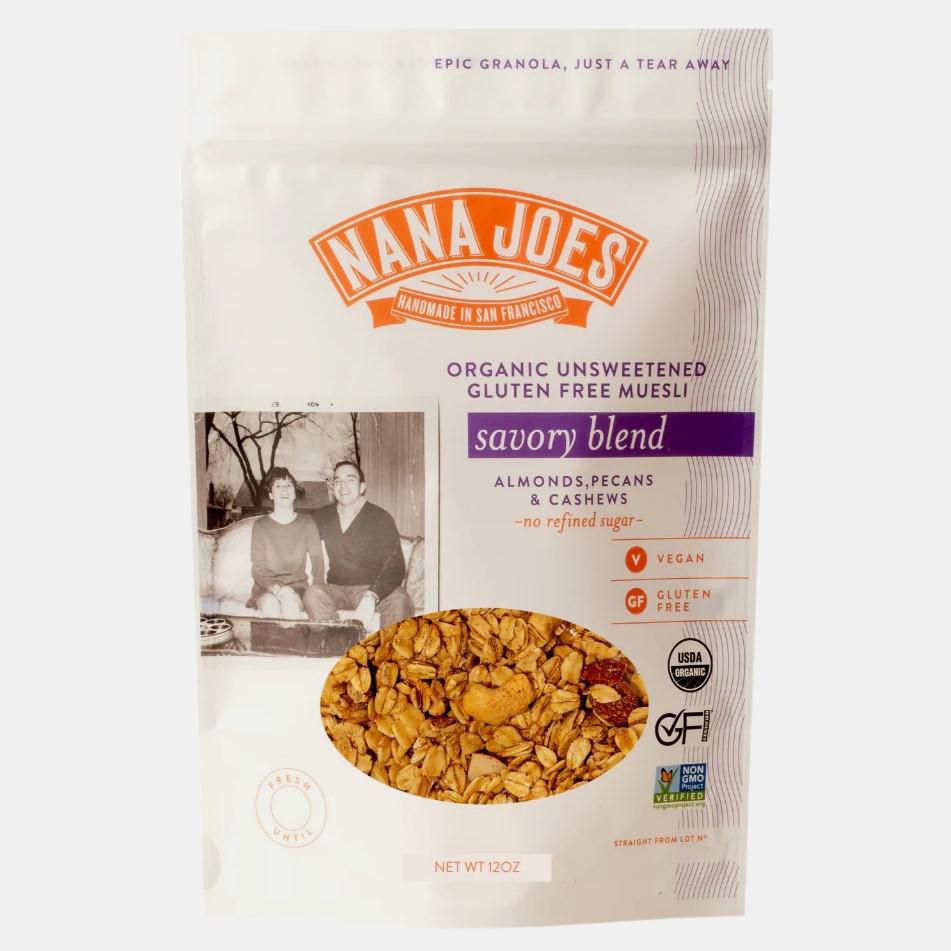 Nana Joes - 'Savory Blend' Organic Gluten - Free Unsweetend Muesli w/ Almond, Pecan & Cashew (12OZ)