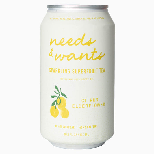 Needs & Wants - 'Citrus Elderflower' Sparkling Superfruit Tea (10.5OZ) - The Epicurean Trader