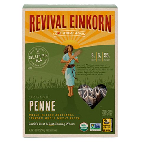 Revival Einkorn - 'Penne' Organic Einkorn Whole Wheat Pasta (250G) - The Epicurean Trader