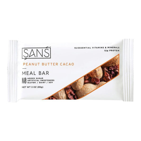 SANS Meal Bar - 'Peanut Butter Cacao' Meal Bar (3OZ) - The Epicurean Trader