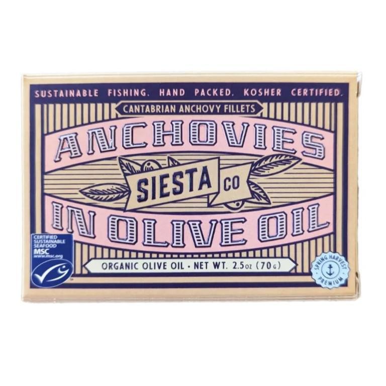 Siesta Co. - Cantabrian Achovy Fillets in Olive Oil (2.5OZ) - The Epicurean Trader