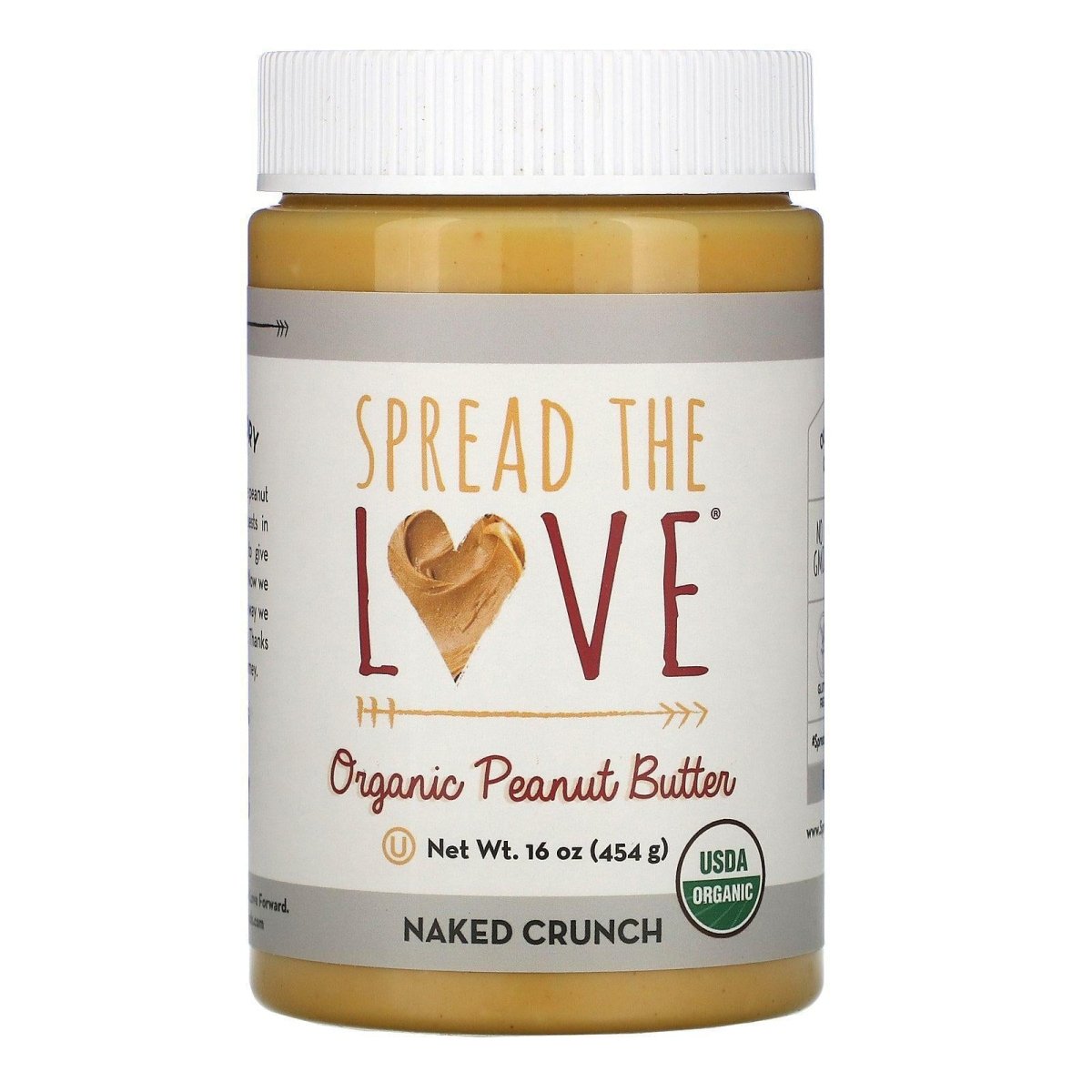 Spread The Love - 'NAKED CRUNCH' Organic Peanut Butter (16OZ) - The Epicurean Trader