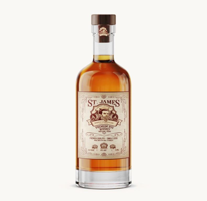 St. James Brewery & Distillery - 'Premium' Rye Whiskey (750ML) - The Epicurean Trader