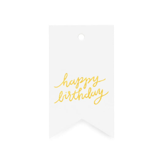 Sugar Paper - Gold 'Happy Birthday' Gift Tag (1CT) - The Epicurean Trader