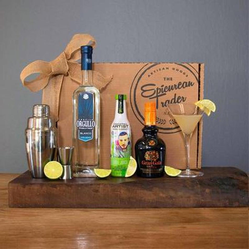 The Epicurean Trader Authentic Margarita Kit with artisanal tequila, triple sec, and lime syrup.