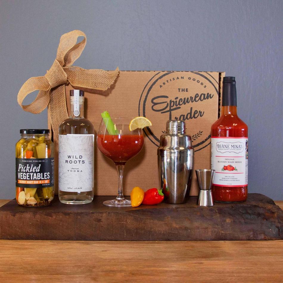 The Bloody Mary Kit with premium mix, spices, and garnishes packaged for corporate gifting.