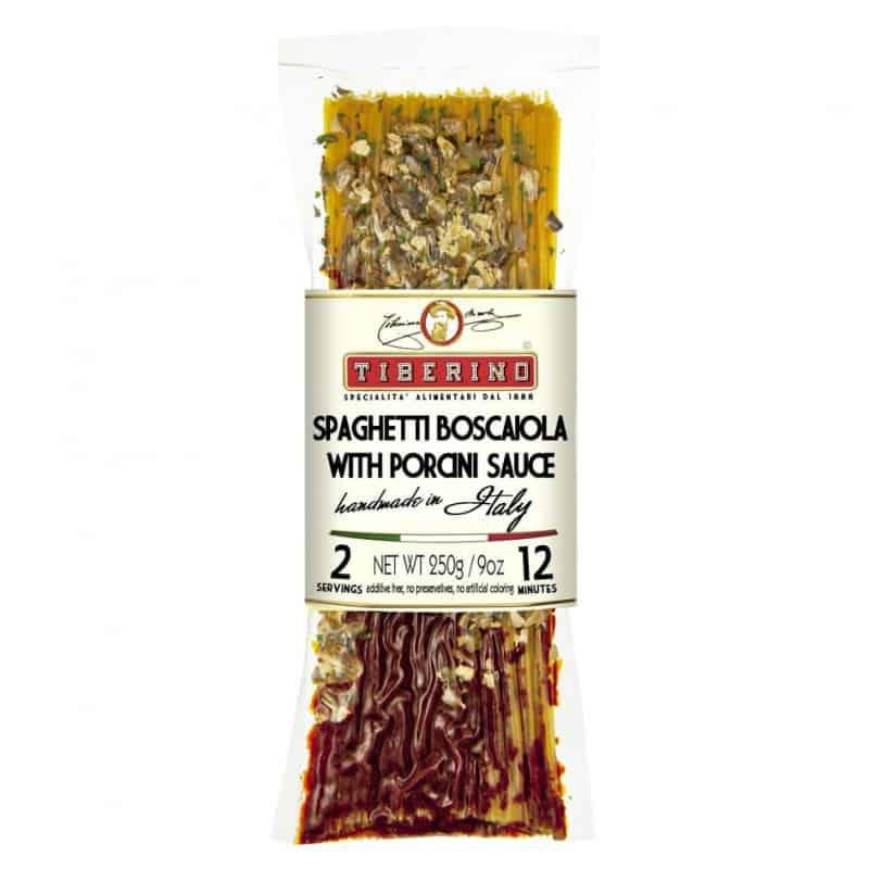 Tiberino - Spaghetti Boscaiola w/ Porcini Sauce (9OZ) - The Epicurean Trader